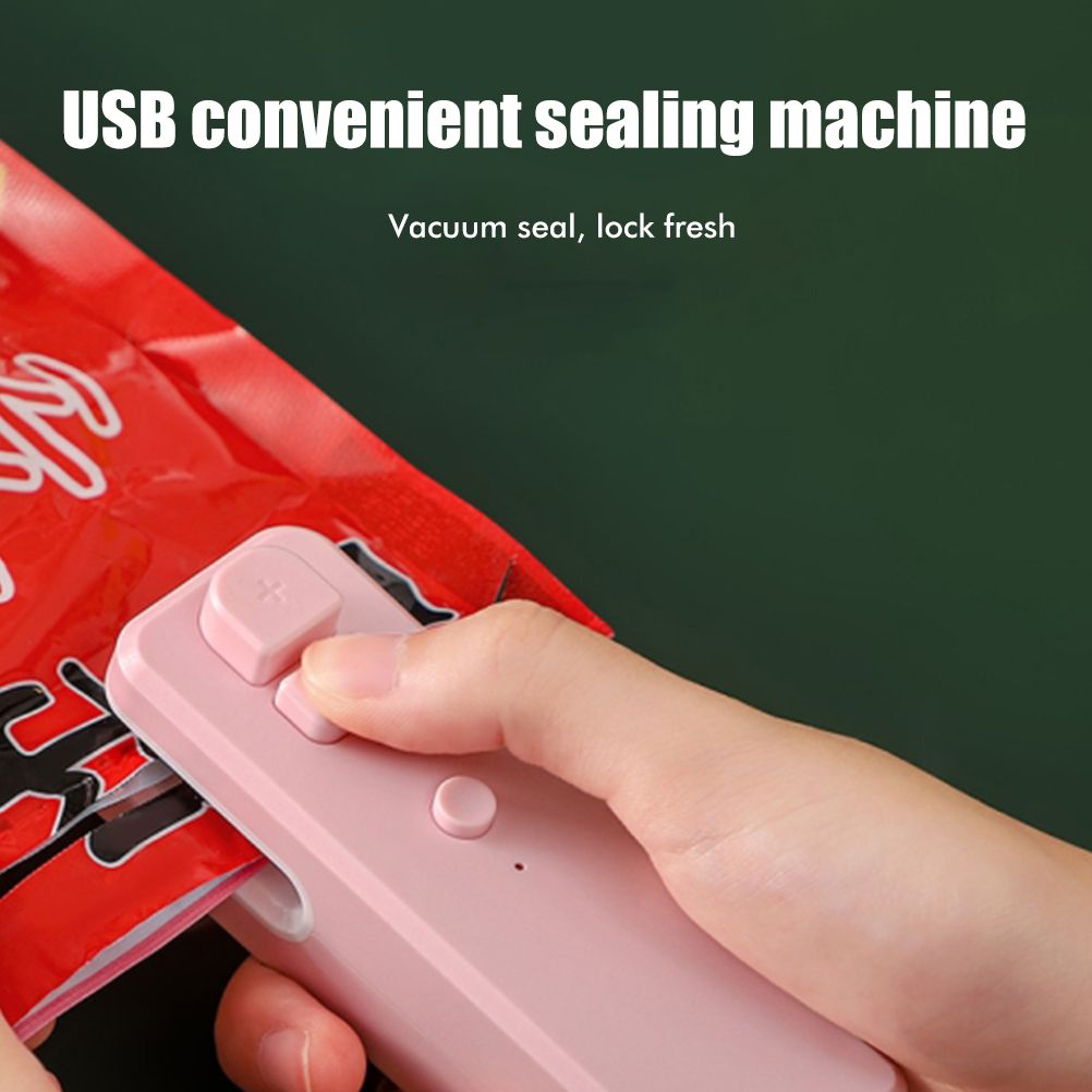 Mini Bag Sealer Rechargeable Heat Sealer Food Bag Sealer for Food Storage Portable 2 in 1 Sealer and Cutter for Plastic Bags