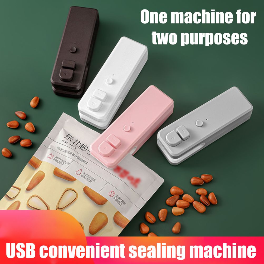 Mini Bag Sealer Rechargeable Heat Sealer Food Bag Sealer for Food Storage Portable 2 in 1 Sealer and Cutter for Plastic Bags