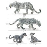 4 Pieces Snow Leopard Figurine PVC Realistic Snow Leopards Miniature Wild Animals Model Action Figure for Clooection - Front View