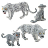 4 Pieces Snow Leopard Figurine PVC Realistic Snow Leopards Miniature Wild Animals Model Action Figure for Clooection - Top-Down View