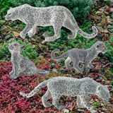 4 Pieces Snow Leopard Figurine PVC Realistic Snow Leopards Miniature Wild Animals Model Action Figure for Clooection