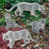 4 Pieces Snow Leopard Figurine PVC Realistic Snow Leopards Miniature Wild Animals Model Action Figure for Clooection