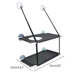 Double Layer Cat Window Hammock Cat Window Perch Strong Suction Cups Cat Hammock for Window Kitty Sunny Seat - Front View