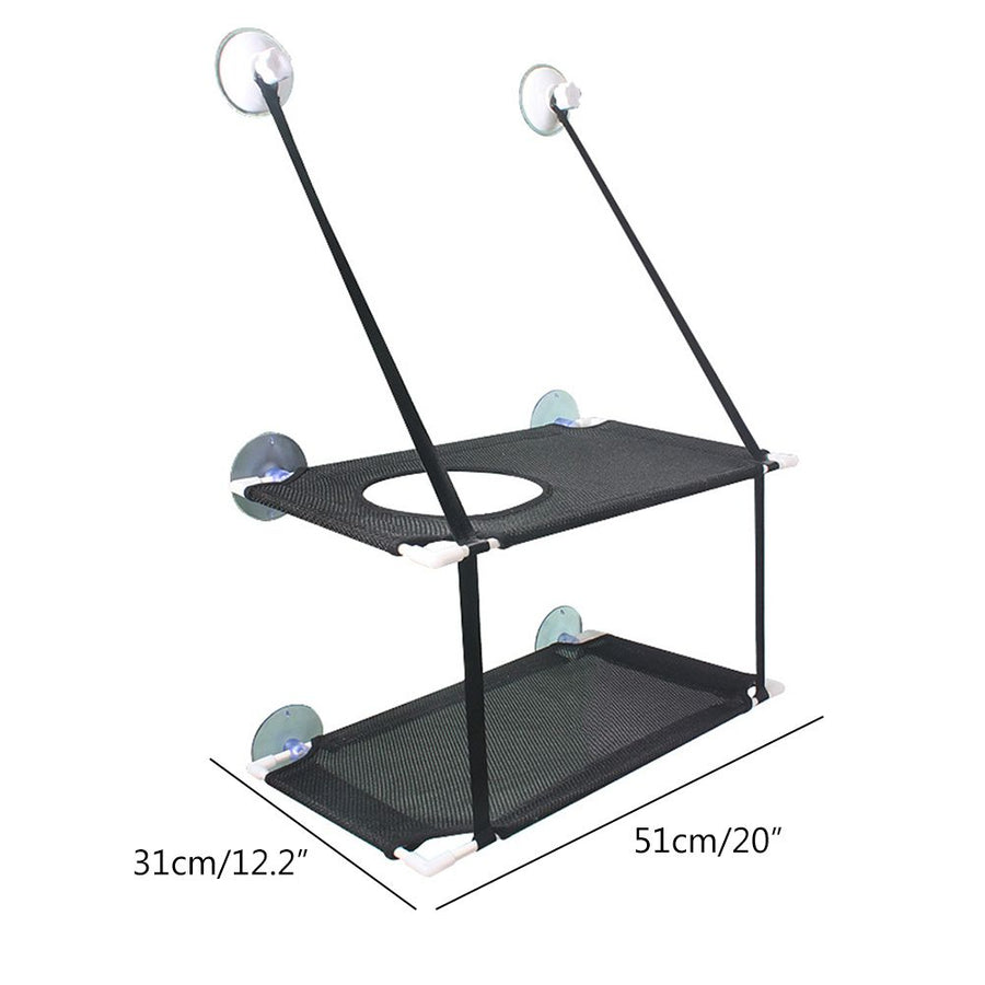 Double Layer Cat Window Hammock Cat Window Perch Strong Suction Cups Cat Hammock for Window Kitty Sunny Seat