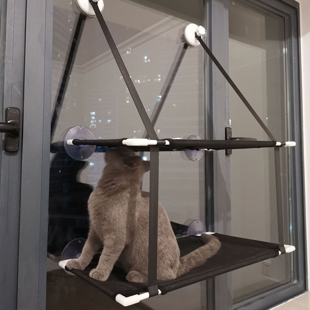 Double Layer Cat Window Hammock Cat Window Perch Strong Suction Cups Cat Hammock for Window Kitty Sunny Seat