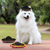 3 Pack Cinco De Mayo Fiesta Headbands Party Decorations Non Woven and Straw Sombrero Party Hats Photo Booth Props for Kids Pet - Rear View