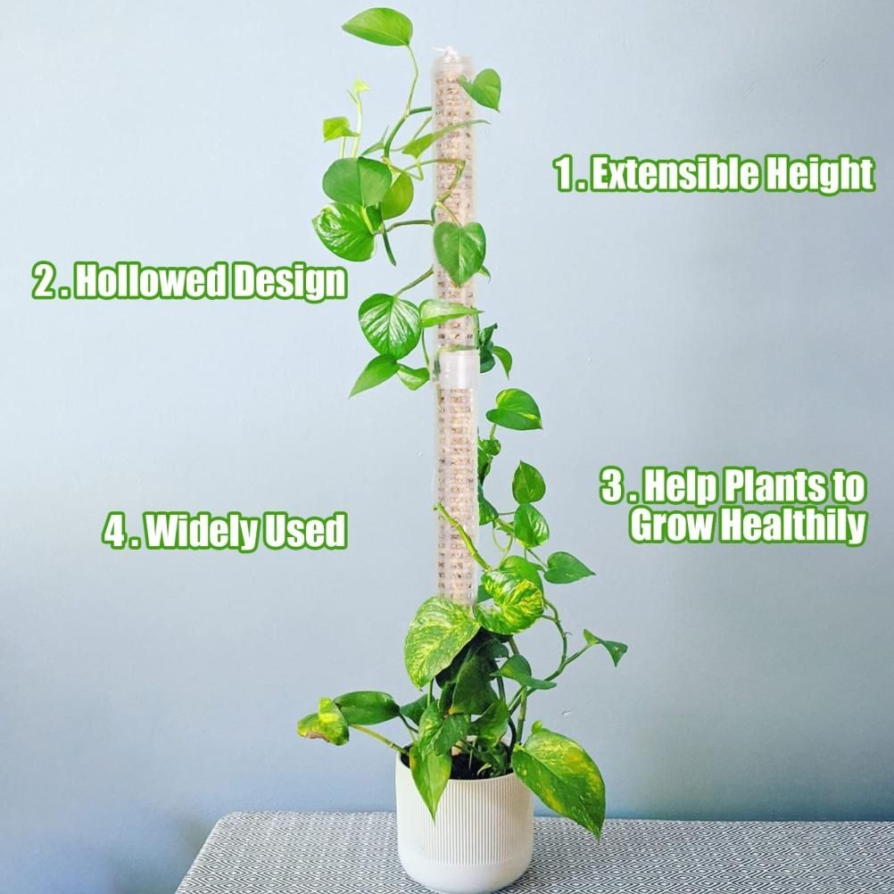 Moss Pole 25cm Plastics Coir Moss Totem Pole Stick for Plant Stakes and Supports Climbing Indoor Plants