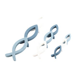 9 Pcs Decorative Wooden Fish Set 3 Size Fish Christening Decoration Boy Girl Decoration for Christening Communion and Wedding