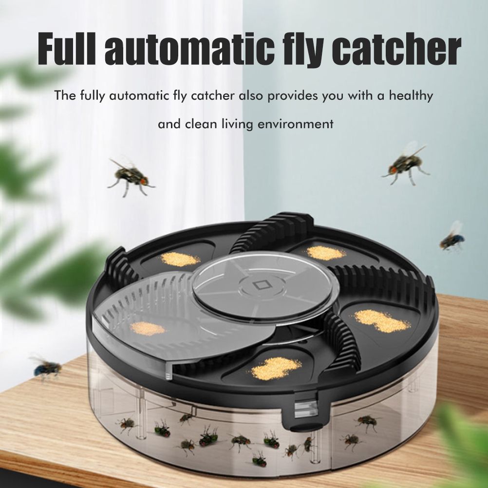 Electric Automatic Rotating Fly Trap Rechargeable Powerful Household Fly Trap for Family Indoor Use