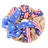 Patriotic Independence Day Wreath for Front Door 4th of July Wreath Memorial Day Wreath Summer Hanging Garland Home Decor - Rear View