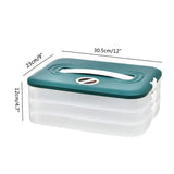 Refrigerator Food Shelf Dumpling Storage Box 3 Layered Stackable Food Storage Box Tray Container with Lid - Front View