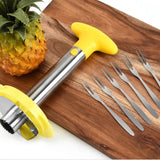 Kitchen Pineapple Corer and Slicing Tool Stainless Steel Pineapple Cutter with Forks for Easy Core Removal Slicing - Low Angle