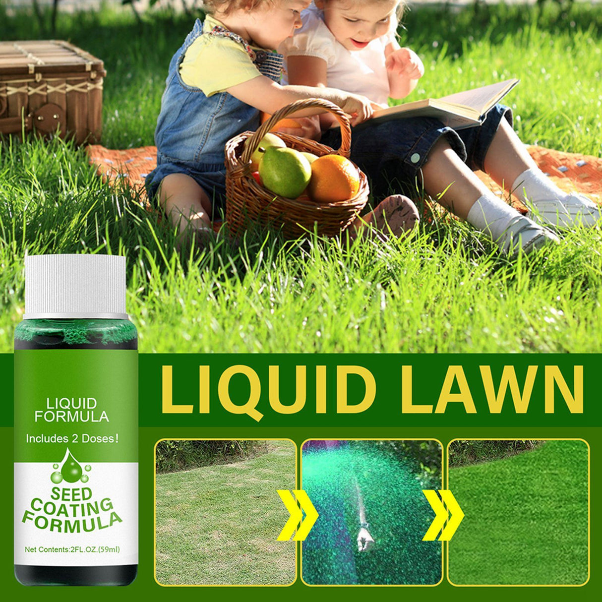 2 Pack Lawn Liquid Home Garden Courtyard Lawn Greening Agent