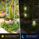 Mosaic Solar Lights Outdoor Hanging Lanterns Waterproof Mosaic Solar Lanterns Outdoor Solar Night Lights Table Lamps Decoration - Rear View