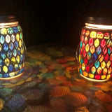 Mosaic Solar Lights Outdoor Hanging Lanterns Waterproof Mosaic Solar Lanterns Outdoor Solar Night Lights Table Lamps Decoration - Extra Image