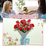 Happy Mother's Day 3D Up Card Spring Gardening Flower Theme Gift for Mom Wife - Top-Down View