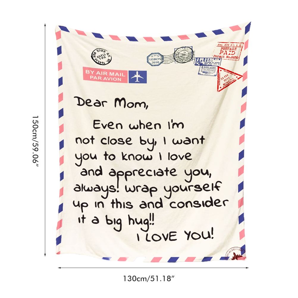 Mother's Day Father's Day Letter Printed Throw Blanket Gifts Soft Flannel Blanket for Bed Couch Living Room