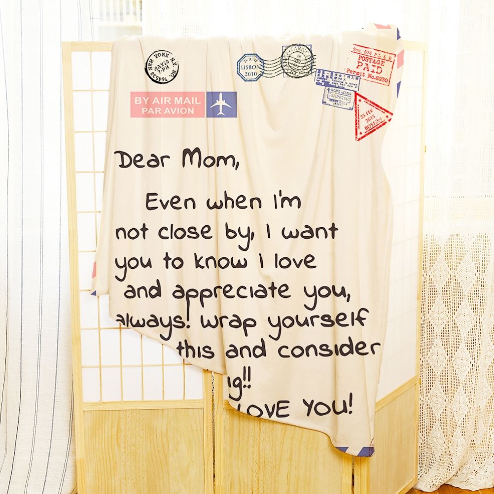 Mother's Day Father's Day Letter Printed Throw Blanket Gifts Soft Flannel Blanket for Bed Couch Living Room