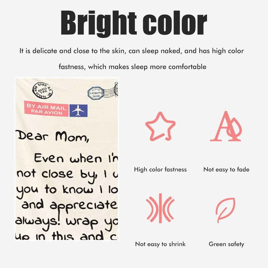 Mother's Day Father's Day Letter Printed Throw Blanket Gifts Soft Flannel Blanket for Bed Couch Living Room