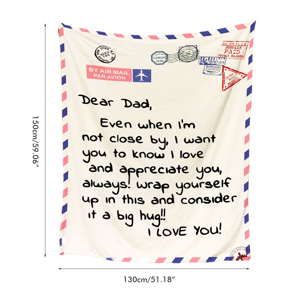 Mother's Day Father's Day Letter Printed Throw Blanket Gifts Soft Flannel Blanket for Bed Couch Living Room