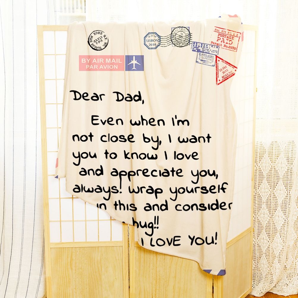 Mother's Day Father's Day Letter Printed Throw Blanket Gifts Soft Flannel Blanket for Bed Couch Living Room