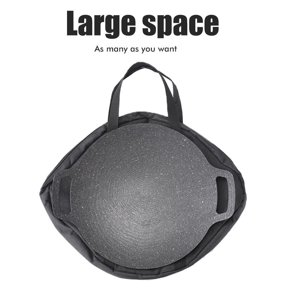 Outdoor Grill Pan Storage Bag Grilling Pan Zippered Pouch Bag for Steaks Grilled Pan Outdoor Camping Picnic Cookware Storage Bag