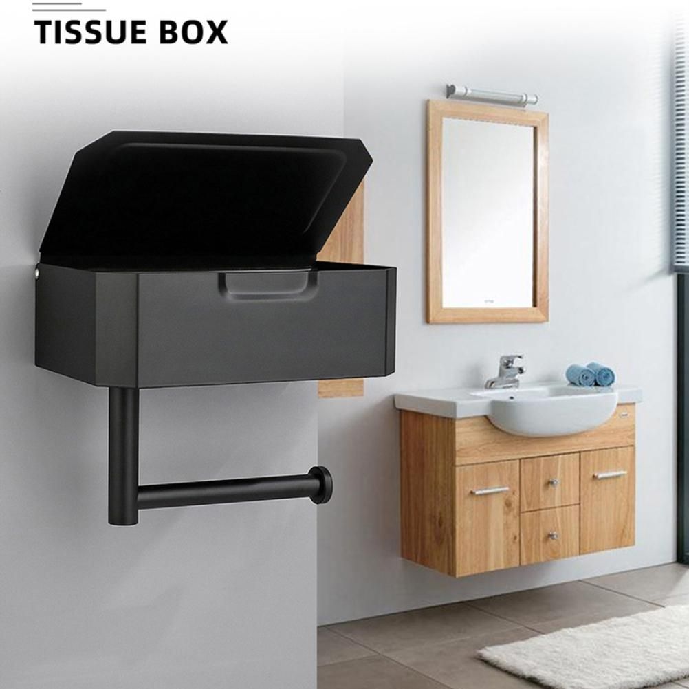 Toilet Paper Holder with Flushable Wipes Dispenser Stainless Steel Toilet Paper Holder Storage Wall Mounted Toilet Paper Holder with Shelf