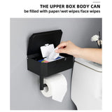Toilet Paper Holder with Flushable Wipes Dispenser Stainless Steel Toilet Paper Holder Storage Wall Mounted Toilet Paper Holder with Shelf