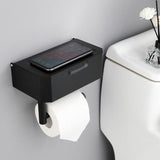 Toilet Paper Holder with Flushable Wipes Dispenser Stainless Steel Toilet Paper Holder Storage Wall Mounted Toilet Paper Holder with Shelf