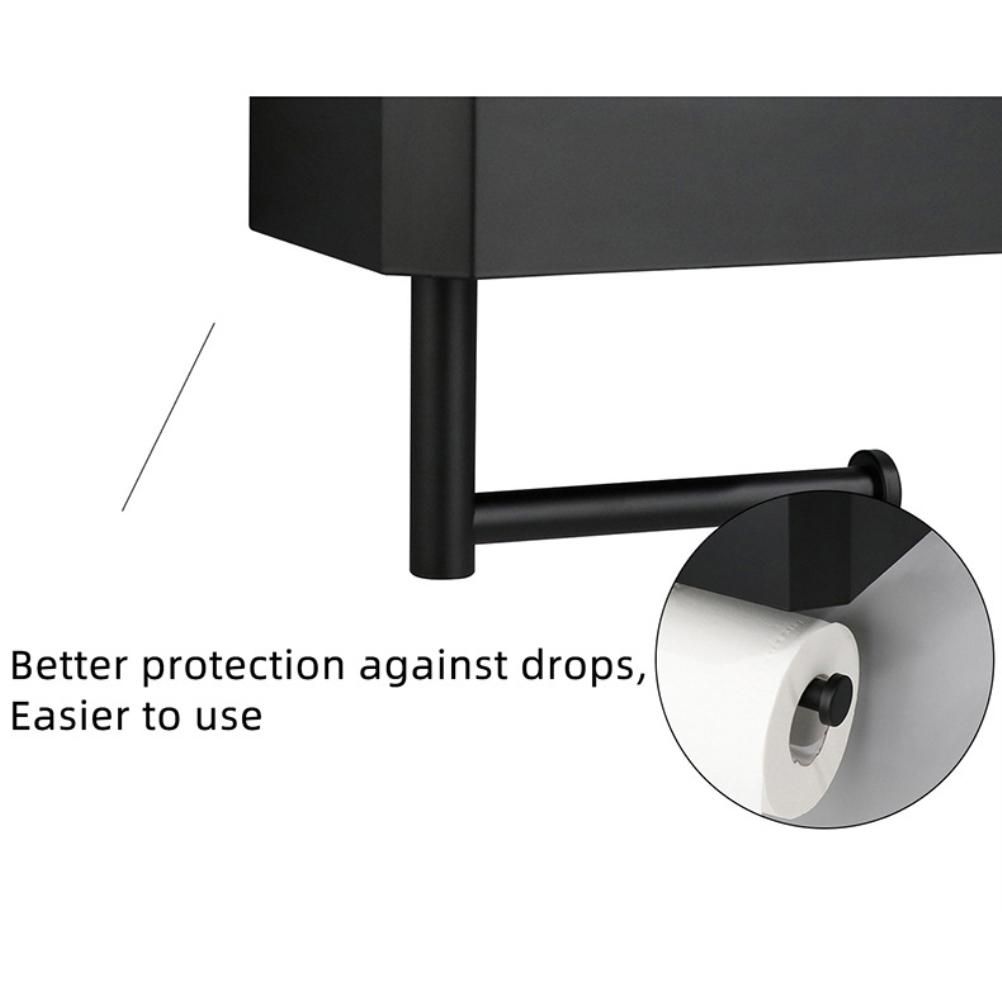 Toilet Paper Holder with Flushable Wipes Dispenser Stainless Steel Toilet Paper Holder Storage Wall Mounted Toilet Paper Holder with Shelf
