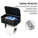 Toilet Paper Holder with Flushable Wipes Dispenser Stainless Steel Toilet Paper Holder Storage Wall Mounted Toilet Paper Holder with Shelf