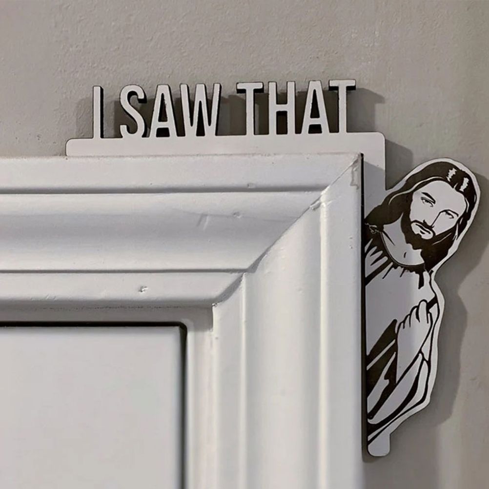 Funny Home Decor Wooden Home Door Frame Door Corner Bookshelf Ornament Housewarming Gift