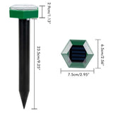 4Pcs Solar Mole Repellent Ultrasonic Outdoor Waterproof Sonic Deterrent Mole Stopper Rodent Gopher Chaser for Lawn Garden Yard Home - Front View