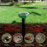 4Pcs Solar Mole Repellent Ultrasonic Outdoor Waterproof Sonic Deterrent Mole Stopper Rodent Gopher Chaser for Lawn Garden Yard Home