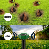 4Pcs Solar Mole Repellent Ultrasonic Outdoor Waterproof Sonic Deterrent Mole Stopper Rodent Gopher Chaser for Lawn Garden Yard Home - Rear View