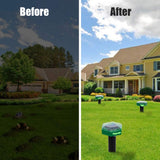 4Pcs Solar Mole Repellent Ultrasonic Outdoor Waterproof Sonic Deterrent Mole Stopper Rodent Gopher Chaser for Lawn Garden Yard Home