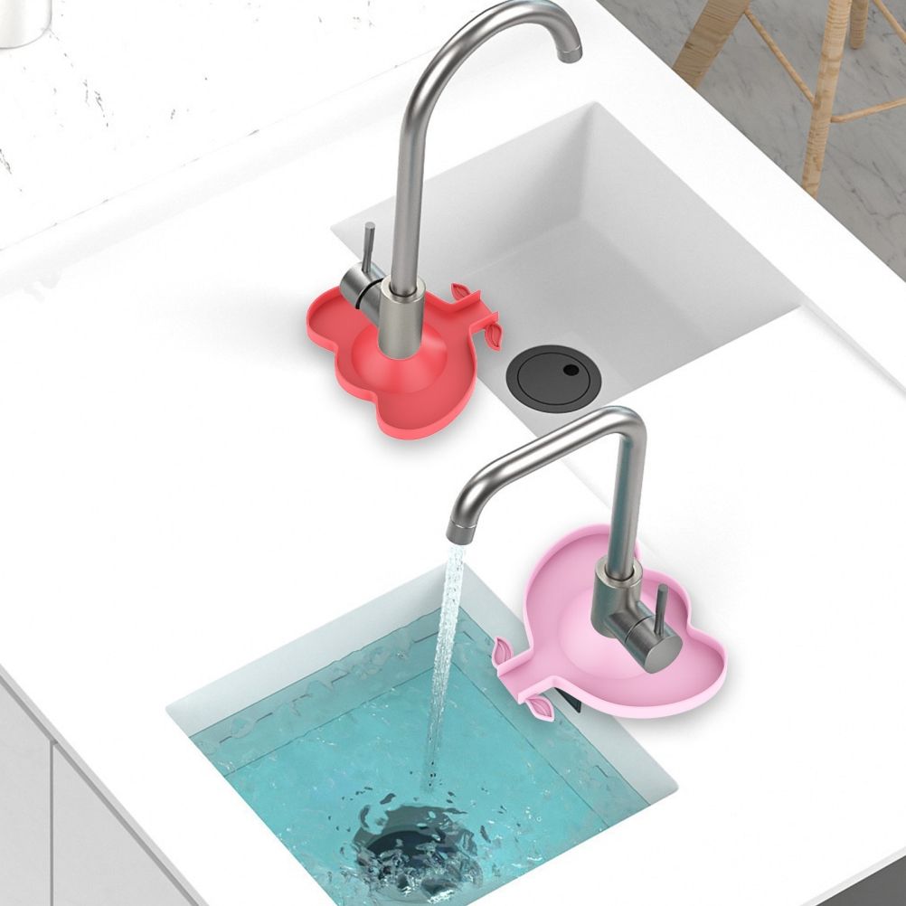 Kitchen Faucet Sink Splash Guard Silicone Faucet Water Catcher Mat Sink Draining Pad Behind Faucet for Kitchen Bathroom