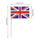 100Pcs Union Jack Mini Flags Hand Held British Toothpick Flags Cupcake Toppers UK Flags Fruit Sticks Party Decorations