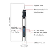 Electric Engraving Pen Portable Mini Engraver Etching Pen Cordless Metal Wood Carving Tools - Front View