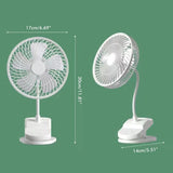 Clip On Fan Portable Rechargeable 720° Rotation Quiet Stroller Fan Sturdy Clamp Mini Desk Fan for Office Table Bedroom Outdoor Travel - Side View