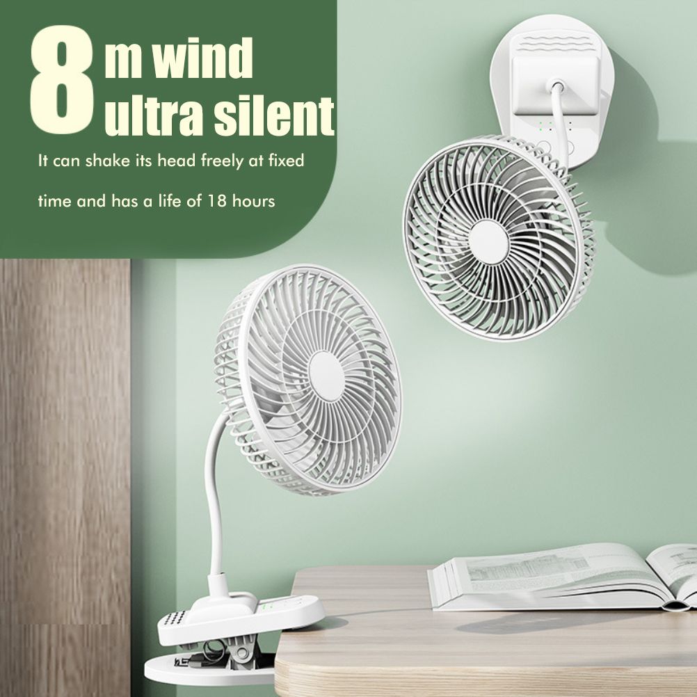 Clip On Fan Portable Rechargeable 720° Rotation Quiet Stroller Fan Sturdy Clamp Mini Desk Fan for Office Table Bedroom Outdoor Travel