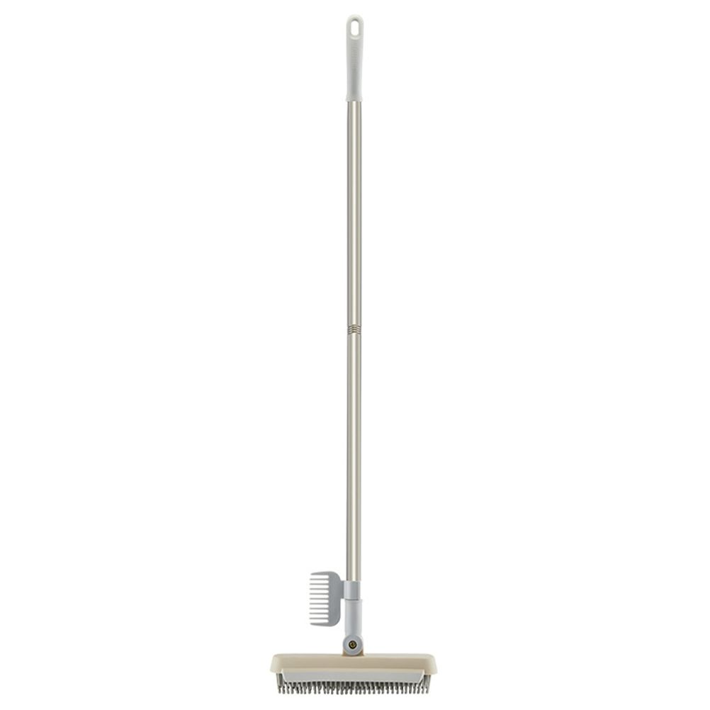 2 in 1 Floor Brush Scrub Brush Cleaning Brush with Adjustable Long Handle Bathroom Kitchen Floor Crevice Cleaning Brush