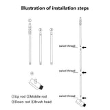 2 in 1 Floor Brush Scrub Brush Cleaning Brush with Adjustable Long Handle Bathroom Kitchen Floor Crevice Cleaning Brush