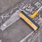 2 in 1 Floor Brush Scrub Brush Cleaning Brush with Adjustable Long Handle Bathroom Kitchen Floor Crevice Cleaning Brush