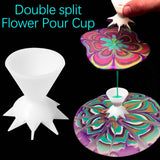 3 Pcs Paint Pouring Split Cups for Acrylic Paint DIY Painting Paint Pour Cup Funnel Mini 7 Leg Funnel Split Cup Painting Supplies