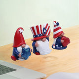 3 Pack Patriotic Gnomes Decorations USA and Stripes Elf Gifts Patriotic 4th of July Gnomes Figurines Independence Day Ornaments Decor
