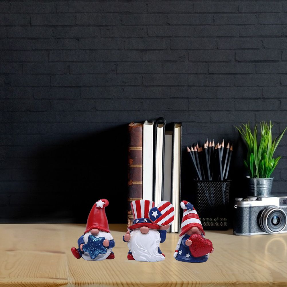 3 Pack Patriotic Gnomes Decorations USA and Stripes Elf Gifts Patriotic 4th of July Gnomes Figurines Independence Day Ornaments Decor