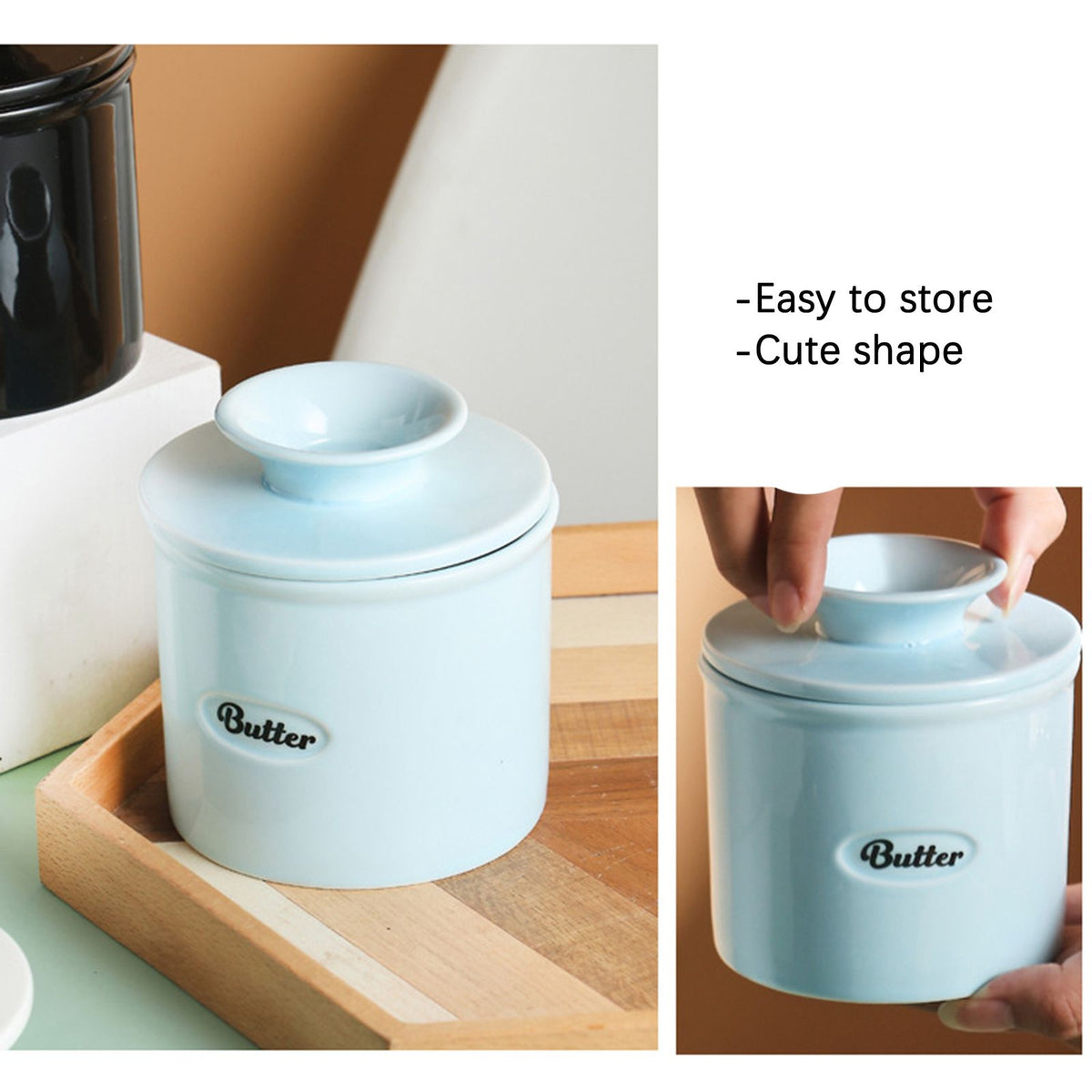 Ceramic Butter Keeper Multipurpose Large Capacity Safe Eco Friendly Ceramic Butter Tank