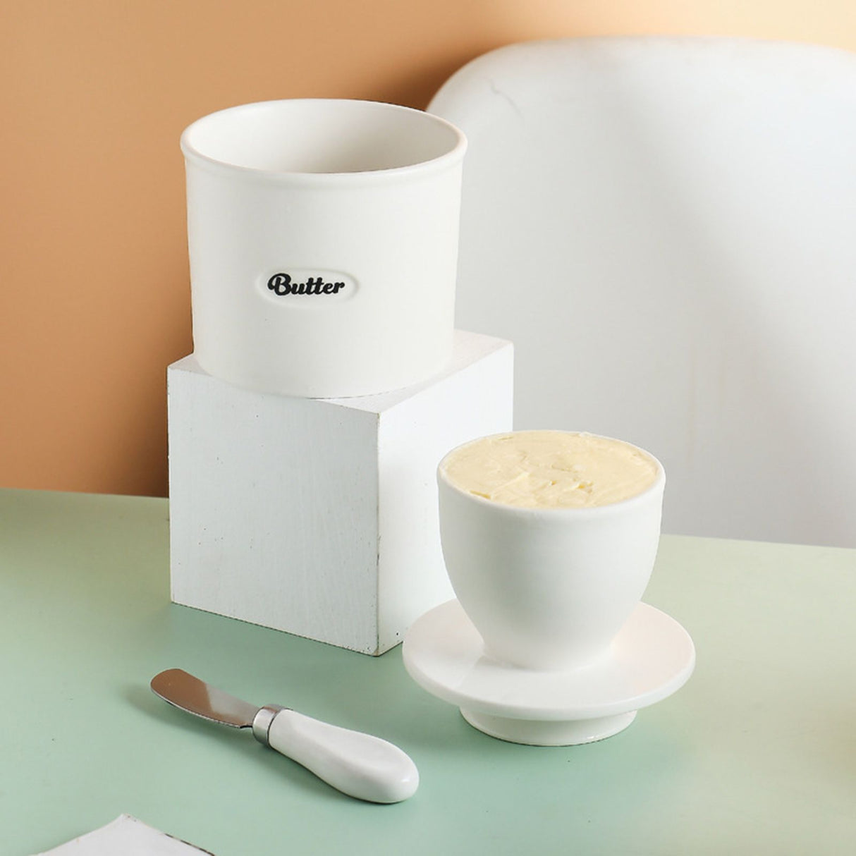 Ceramic Butter Keeper Multipurpose Large Capacity Safe Eco Friendly Ceramic Butter Tank