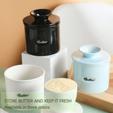 Ceramic Butter Jar Cheese Jar - Low Angle